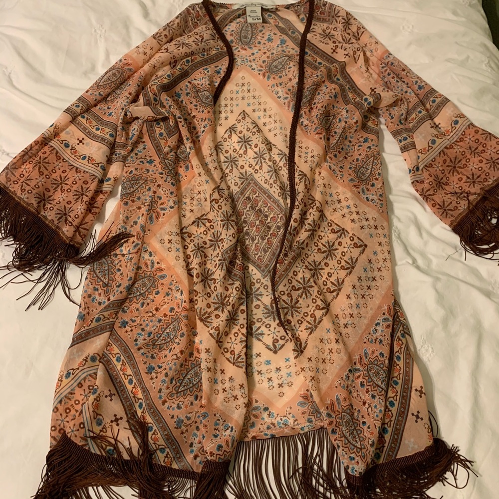 Fringe detail bohemian cover up